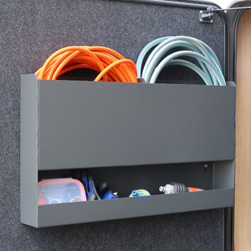 Schlauch- und Kabelbox zur Montage an Wand oder an der Fahrzeugtüre